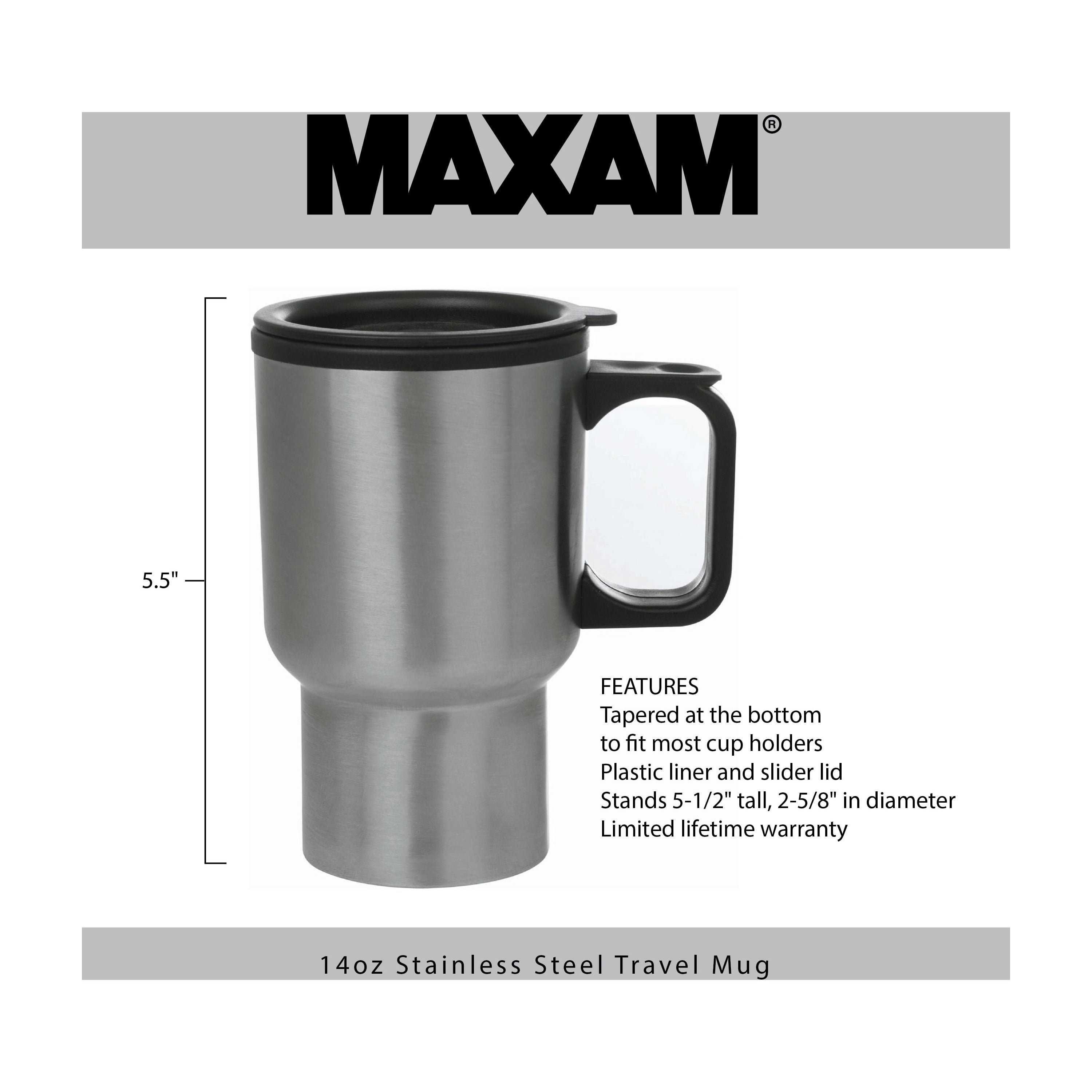 Kappa Diamond Stainless Steel Travel Mug with Handle, 14oz