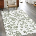 thumbnail image 4 of 4x6 Area Rugs, Sage Green Flower Non-Skid Rubber Backing Large Rectangle Rugs - Living Room Bedroom Home Office, Vintage Farmhouse Boho Leaf Spring Indoor Floor Mat Carpets Washable Rug, 4 of 9
