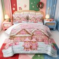 thumbnail image 2 of Manfei Christmas Vintage Winter Snow Bed Spread Queen,Boho Santa Claus Queen Coverlet Set,3 Pieces,1 Quilt and 2 Pillowcases, 2 of 7