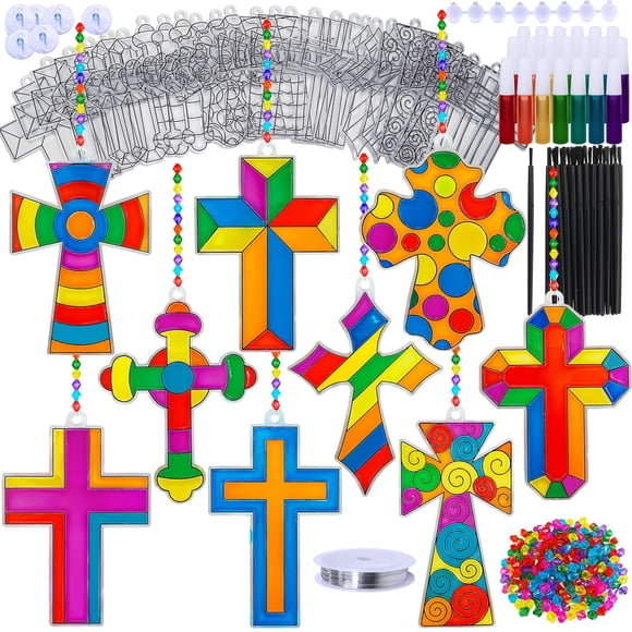 Kit de manualidades Cross Suncatchers Winlyn, 27 juegos para niños y adultos