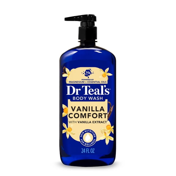 Dr Teal's Vanilla Comfort Body Wash with Pure Epsom Salt, 24 fl oz