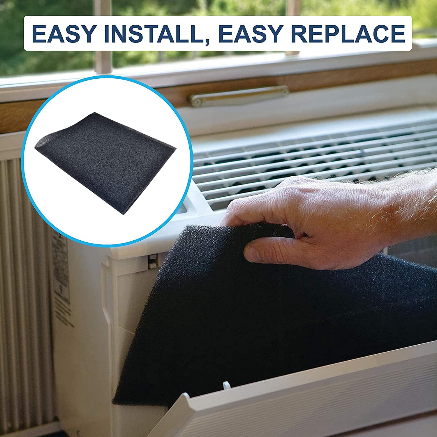 HQRP 4-pack Cut-to-fit Foam Filter for Air Conditioning Unit / Furnace Unit, 24" x 15" x 1/4"