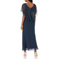 thumbnail image 4 of J Kara Robe Capelet Petite pour Femmes, Marine/ombré/mercury, 14P, 4 of 4