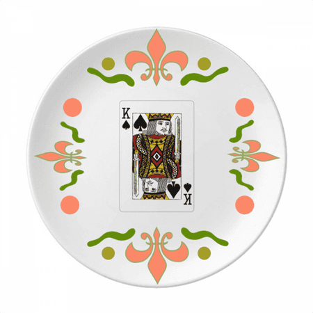 

Playing Cards Spade K Pattern Flower Ceramics Plate Tableware Dinner Dish