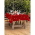 thumbnail image 2 of Outdoor Tablecloth with Umbrella Hole and Zipper, Christmas Red Rectangle Table Cloth 60x84 Inch Waterproof Tablecloth, Winter Snowflakes Xmas Retro Picnic Table Cover for Patio Camping, 2 of 7