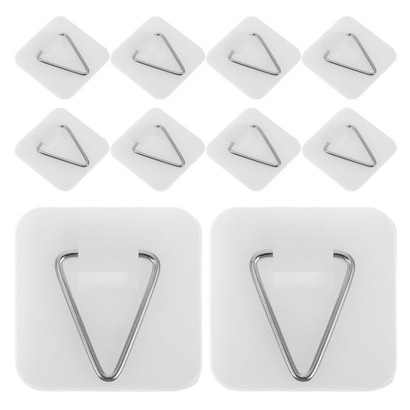 Hemoton 30pcs Wall Plate Hanger Display Holder Adhesive Picture Hanger Square Plate Adhesive Hook Square Plate Hook Plastic Square Plate Hanger Plate Wall Holder