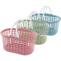 Soimiss 3Pcs Assorted Color Plastic Shower Caddy Basket with Drainage Holes for Bathroom