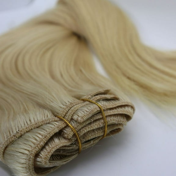 Blonde Straight Clip Ins - 7 Pcs - with a Free Eye Lash Extensions