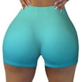 thumbnail image 2 of Honeii Teal Turquoise Print Women's Workout Shorts, Gym Shorts for Active Wear, Sports Shorts,Women's Running Shorts,Quick Dry Athletic Shorts-Large, 2 of 8