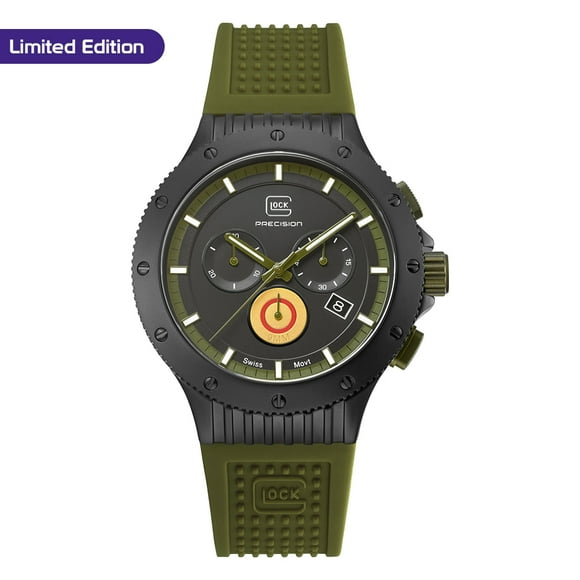 Funda de titanio negra para reloj Glock Precision, silicona verde