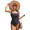 black, variant on Alove Women Boat Neck Bathing Suit One Piece Swimsuit Sexy Monokini Swimwear S-XL