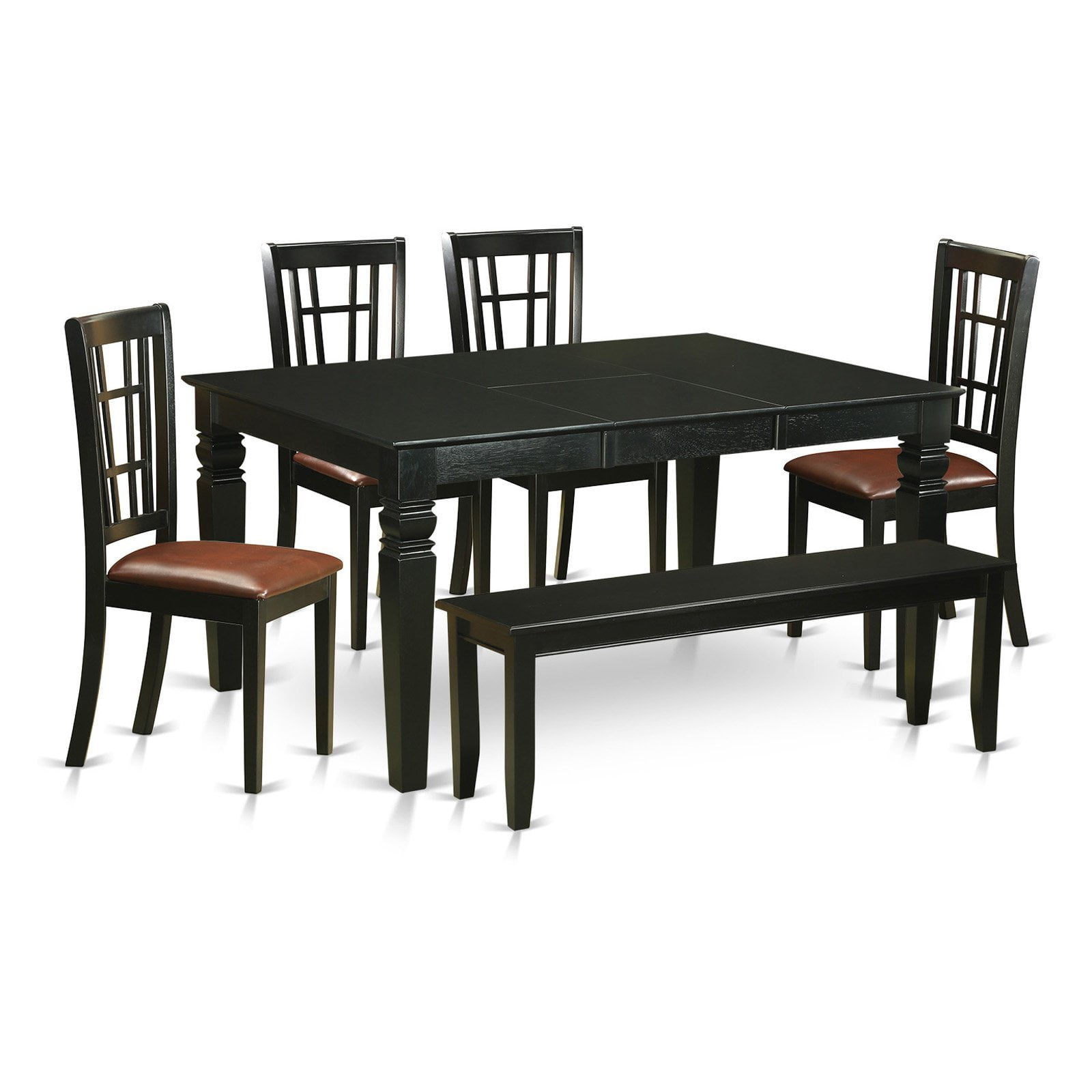 East West Furniture Weston 6 Piece Windowpane Dining Table Set