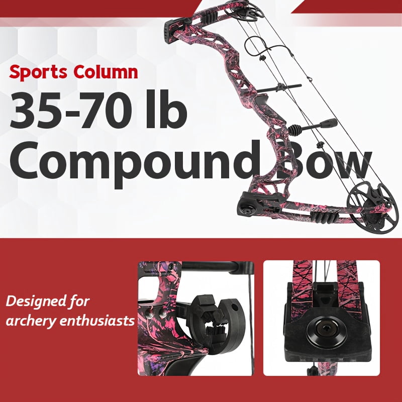 Kamei Qin 35-70 lbs Adjustable Compound Bow Set, Outdoor Archery Adult Compound Bow Right-Handed