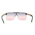 thumbnail image 4 of Elegant Rimless Flat Top Mobster Shield Racer Sunglasses Gold Black Pink, 4 of 4