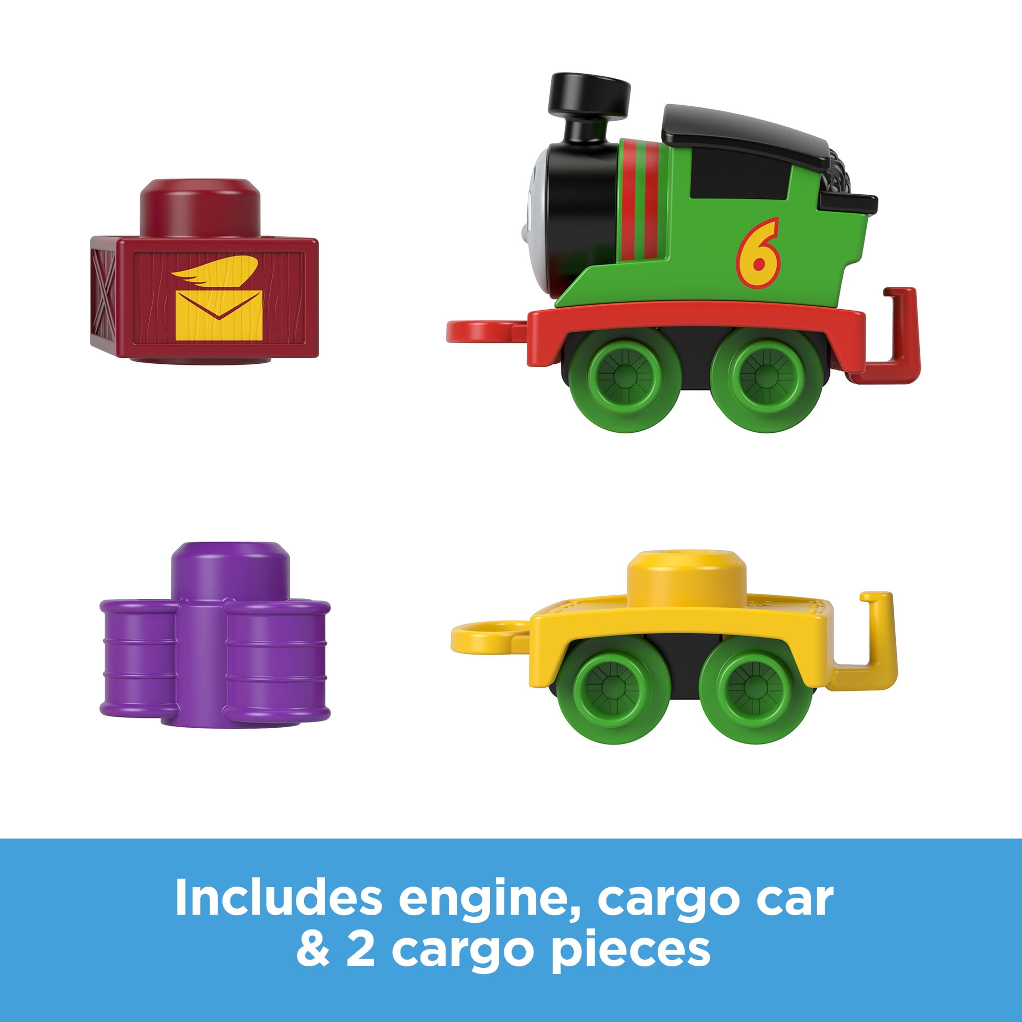 Thomas & Friends My First Percy Push-Along Toy Train with Stacking Cargo for Toddlers