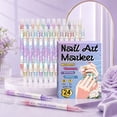 thumbnail image 5 of 24 Colors Dual-Tip Nail Art Marker Pens, Water-Based Quick-Dry Acrylic Paint Pens for DIY Manicure, Fine & Brush Tips, No UV Lamp Needed, 5 of 6