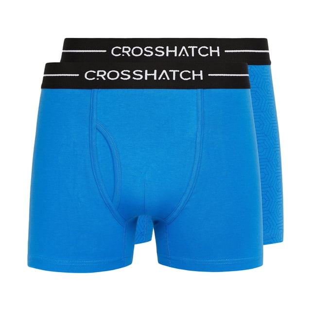 Crosshatch - Pantalones Cortos Cuadrados Raxol para Hombre - Pack de 2 (Azul)