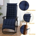 thumbnail image 3 of Eurhowing 16"×44"x3" Thick Rocking Chair Cushion, Double-Sided Recliner Chair Pad with Secure Ties, Foldable Lounge Chaise Cushion for Home, Navy Blue, 3 of 9