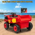 thumbnail image 3 of 12V Ride On Dump Truck for Kids with Remote Control, Electric Construction Vehicle Toy with Auto-Lift Bed, Shovel, LED Lights, Music, 16.5" Seat, Gift for Ages 2–6, 3 of 6