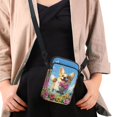 thumbnail image 4 of HELLHERO Corgi Floral Pattern 2 Zippers Cross Body Purse, Stylish Polyester for Daily Commute or Casual Outings, 4 of 7