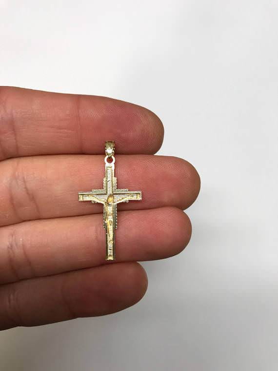 10k Yellow Gold Jesus Crucifix Pendant Necklace (No Chain)