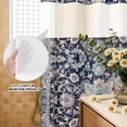 thumbnail image 3 of No Hook Shower Curtain, Blue Boho Shower Curtains for Bathroom with See Through Top Window, Modern Geometric Abstract Art Vintage Waterproof & Washable Bath Curtain Extra Long 72"x96", 3 of 9