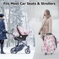 thumbnail image 3 of Beavtaens 3-in-1 Baby Car Seat Cover, Winter Infant Carseat Canopy, Soft & Breathable, Purple, 3 of 7