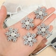 thumbnail image 3 of 6Pcs Elegant Rhinestones Snowflake Hair Clip With Pearls Comfortable Christmas Hair Ornament Holiday Party Gift, 3 of 6