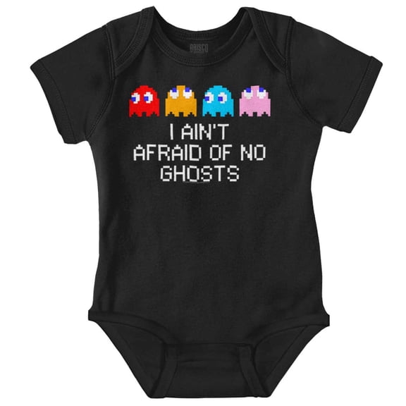 PACMAN I Ain't Afraid of No Ghosts Romper Boys or Girls Infant Baby Brisco Brands NB
