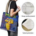 thumbnail image 3 of Las Aventuras de la Máscara Bolso de tela con estampado de lienzo para mujer, bolsa de compras reutilizable y estética, con cremallera interior, regalo para mujer,38*45cm., 3 of 6