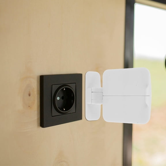 DEEPCRAFF White Plastic Wall Plate Cover with Adhesive Stick-On for Electrical Outlet and Easy Installation