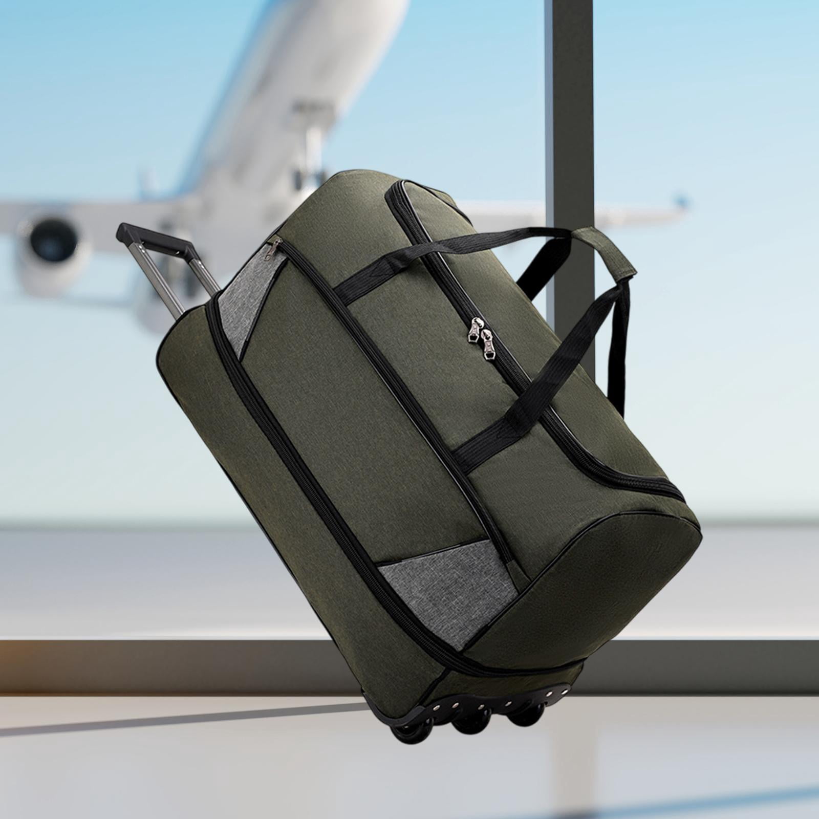 Wzmzjy Travel Duffel Bag with Wheels Portable Multifunctional for Weekend Getaway Green S