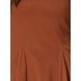 thumbnail image 5 of DARING DIVA Long Sleeve Scoop Neck Peplum Top XS Brown, 5 of 6