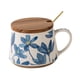 thumbnail image 4 of Taza de cerámica con estampado floral para café y té, de fina artesanía vintage. con cuchara con tapa, 4 of 9