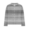 thumbnail image 5 of Polo Shirts for Men Slim Fit Button Down Long Sleeve Color Block Stripes Lapel Dress Shirts, 5 of 5