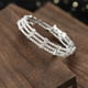 thumbnail image 5 of Tres capas de diamantes de imitación pulseras brazalete de joyería ajustable pulsera de novia para las mujeres, 5 of 5