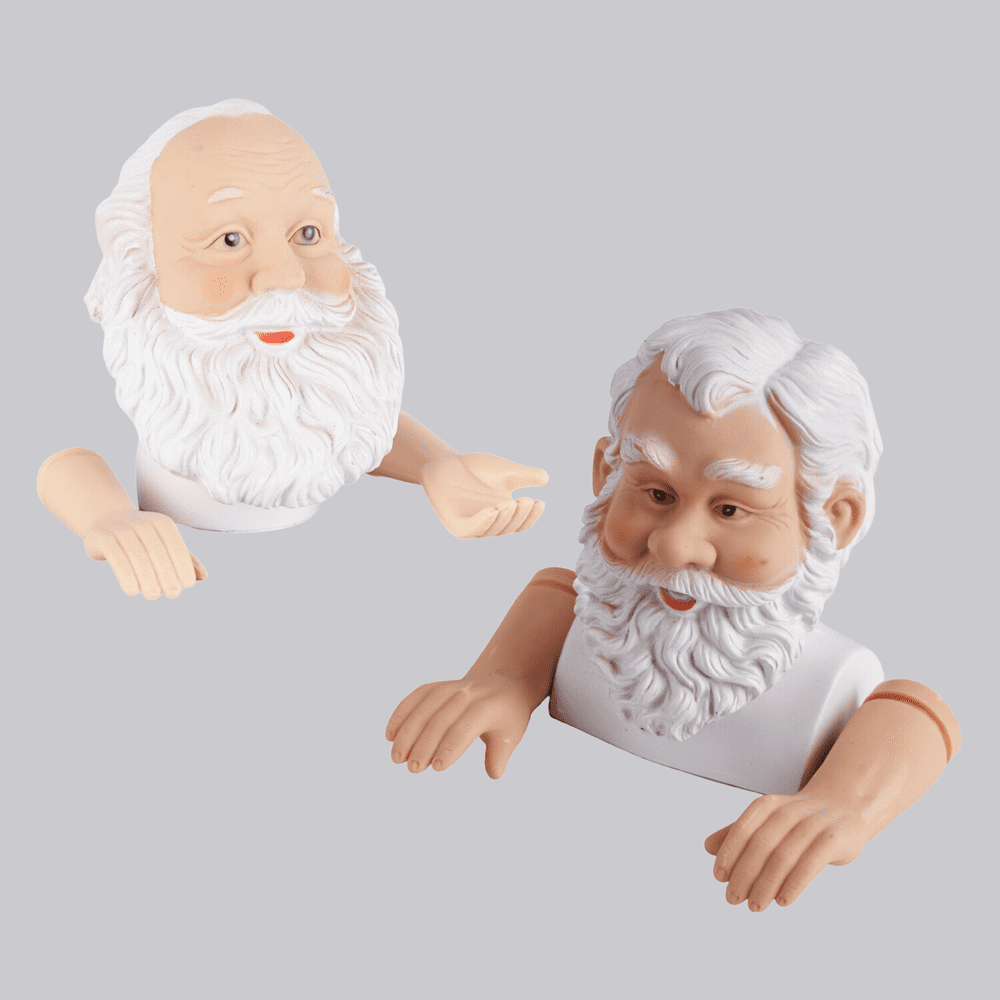 6pc Vinyl Santa Head and Hands Sets - for Christmas Decor and Keepsakes - Factory Direct Craft
