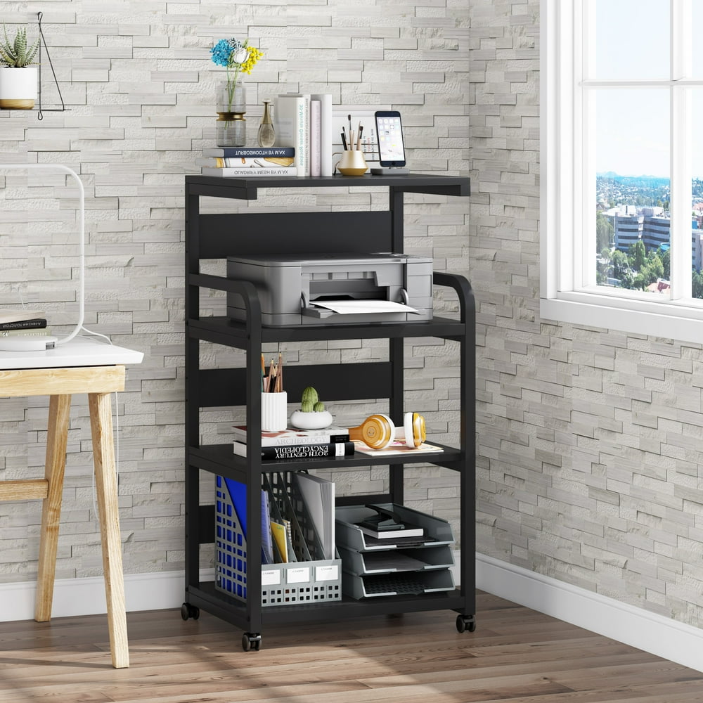 Tribesigns 4Tier Mobile Printer Stand with Storage Shelves, Modern