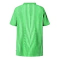 thumbnail image 4 of Lmnyox Women's Plus Size Tops Fashion Short Sleeve Cross V Neck Striped Shirt Oversized Casual Trendy Tunic Blouses, 4 of 6