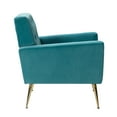 thumbnail image 4 of Button Tufted Accent Chair, Velvet Club Armchair, Living Room Chair with Padded Seat and Back for Living Room, Bedroom and Apartment, Blue, 4 of 7