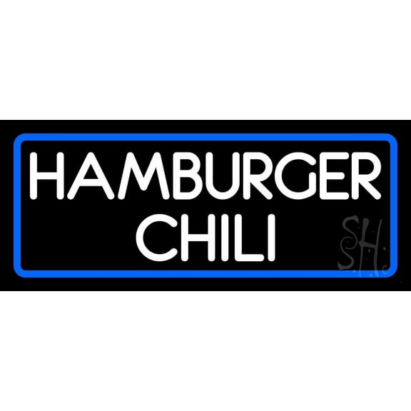 Hamburger Chili LED Neon Sign 6 x 15 - inches, Clear Edge Cut Acrylic Backing, with Dimmer - Bright and Premium built indoor LED Neon Sign for restaurant window and interior decor.