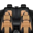 thumbnail image 3 of Fit for Nissan Rogue 2021 Seat Cover, Orange and Black Car Seat Covers, Premium Leather 5 Piece Full Set With a Headrest and Lumbar Support Suitable for All Seasons, Airbag-Compatible, 3 of 7