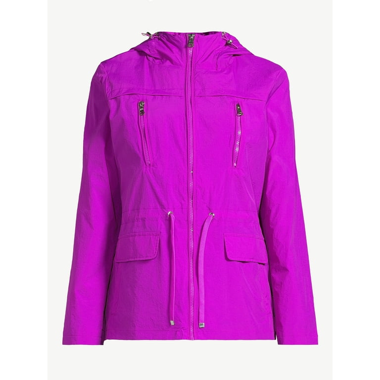 Sofia Active Women's Water and Wind Resistant Crinkle Nylon Anorak