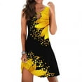 thumbnail image 2 of DDAPJ pyju 2024 Womens Summer Midi Dress Floral Printed Sleeveless Tank Dress Keyhole Casual Loose Tshirt Dress Flowy Beach Sundress Vestidos de vacaciones para mujer Yellow M, 2 of 5