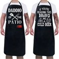 thumbnail image 1 of Paquete de 2 delantales para hombres, delantal para el día del padre, regalo para papá, de hija, hijo, para el mejor papá, esposo, padrastro, regalo de cumpleaños, barbacoa, divertido para hombres, pa, 1 of 5