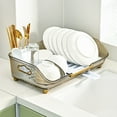 thumbnail image 7 of Dish Drying Rack with Drainboard, Kitchen Counter Dish Strainer with Sink Spout, Utensil Holder for Dish Draining, Space-Saving Kitchen Organizer Rack, 7 of 7