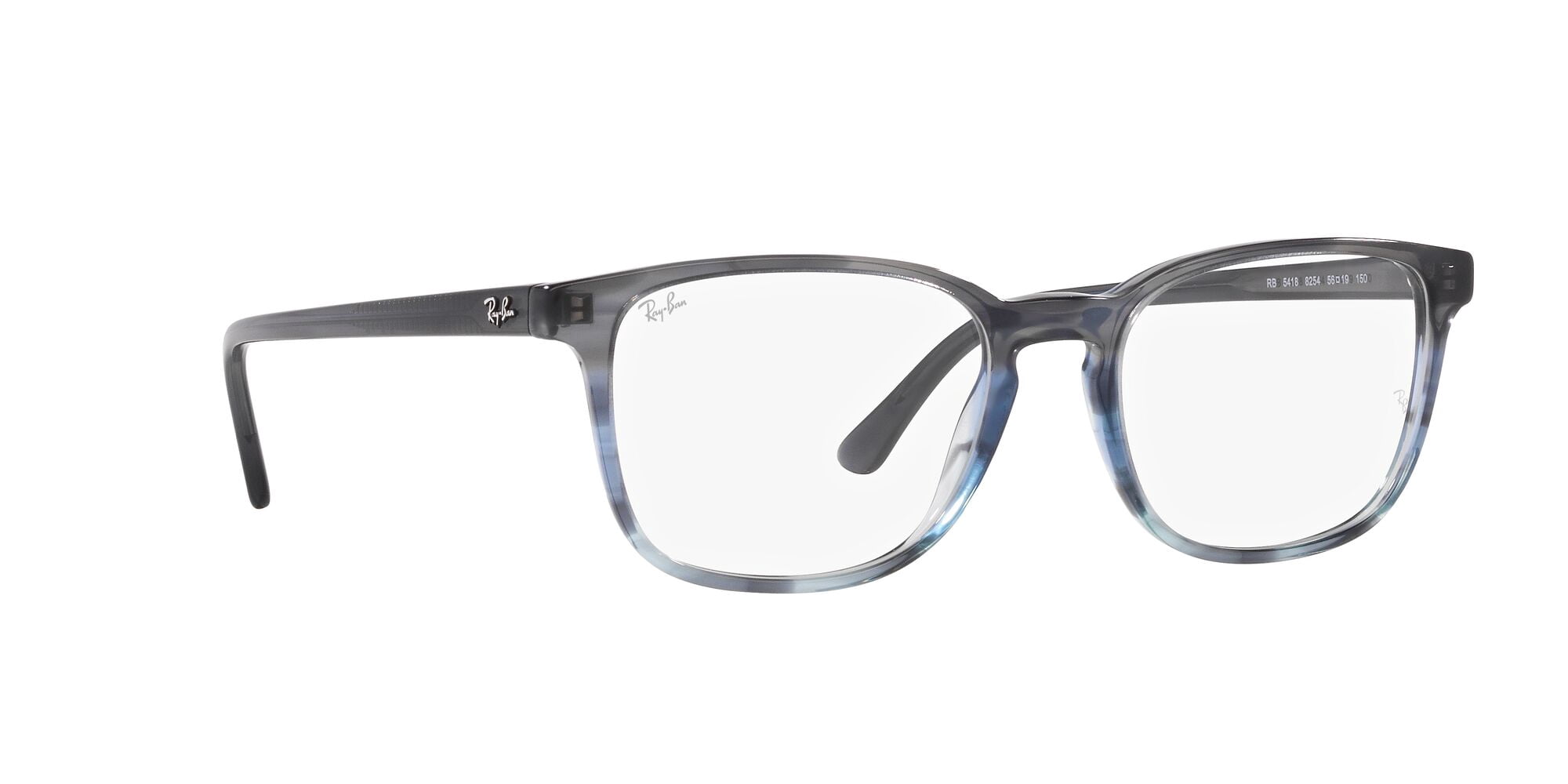 Ray-Ban Optics Glasses RB5418 Prescription Eyeglasses with Case, Striped Gray Gradient Blue with Demo Lens, Size 56