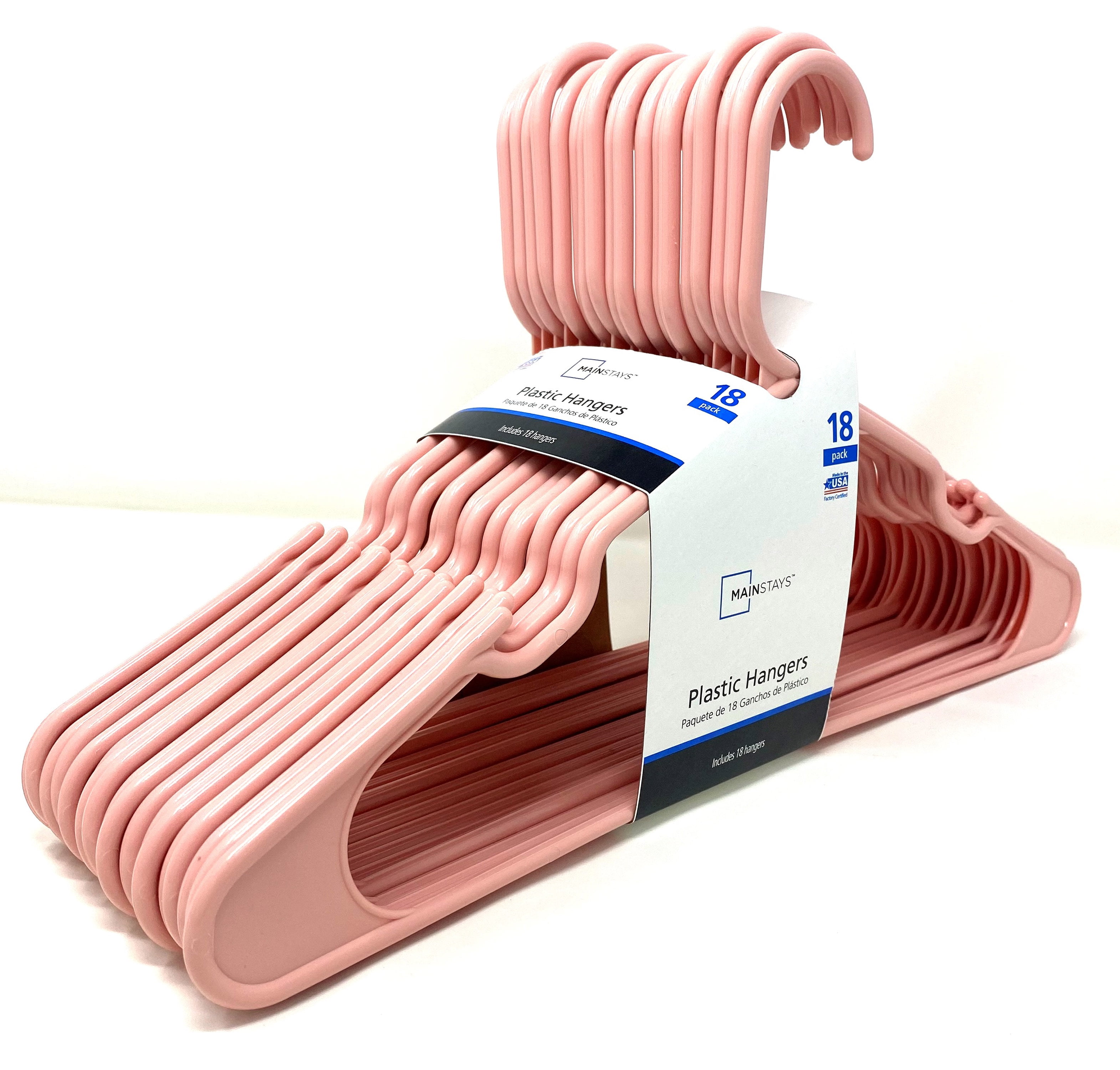 Mainstays 10 pack Plastic Hangers Magenta Gem packs 180 total hot pink for  sale online