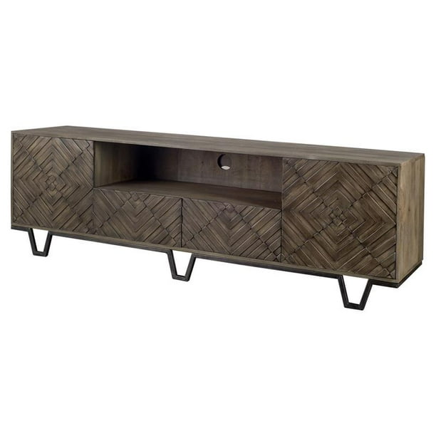 Mercana Argyle II Brown Wood & Metal TV Stand Media Console TV up to 75