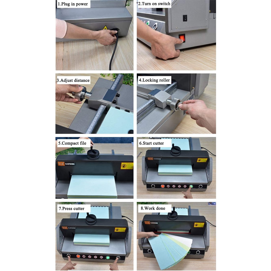 PreAsion Electric Cutting Machine Manual Pushing Paper Cut Width 13inch
